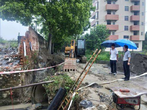 △调研恒宇城、碧桂园蟠龙府截污工程（图片来源于：云浮市生态环境局）